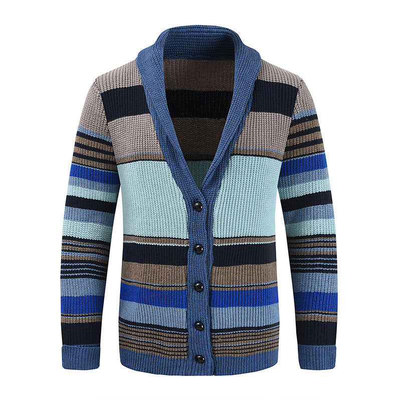 Men's Striped Cotton Cardigan for Effortless Comfort and Modern Style