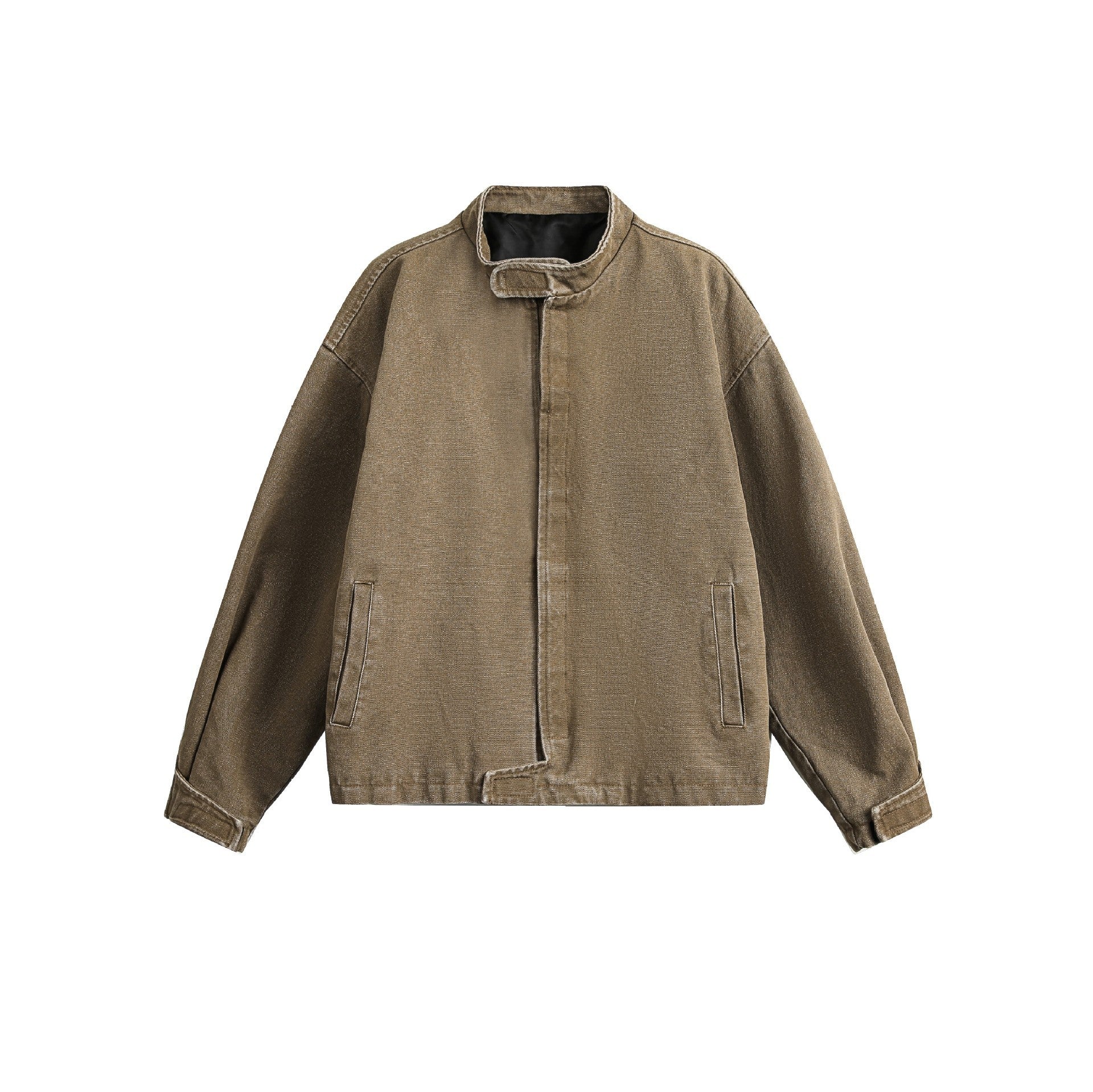 Womens American Retro Simple Loose Padded Shoulder Jacket