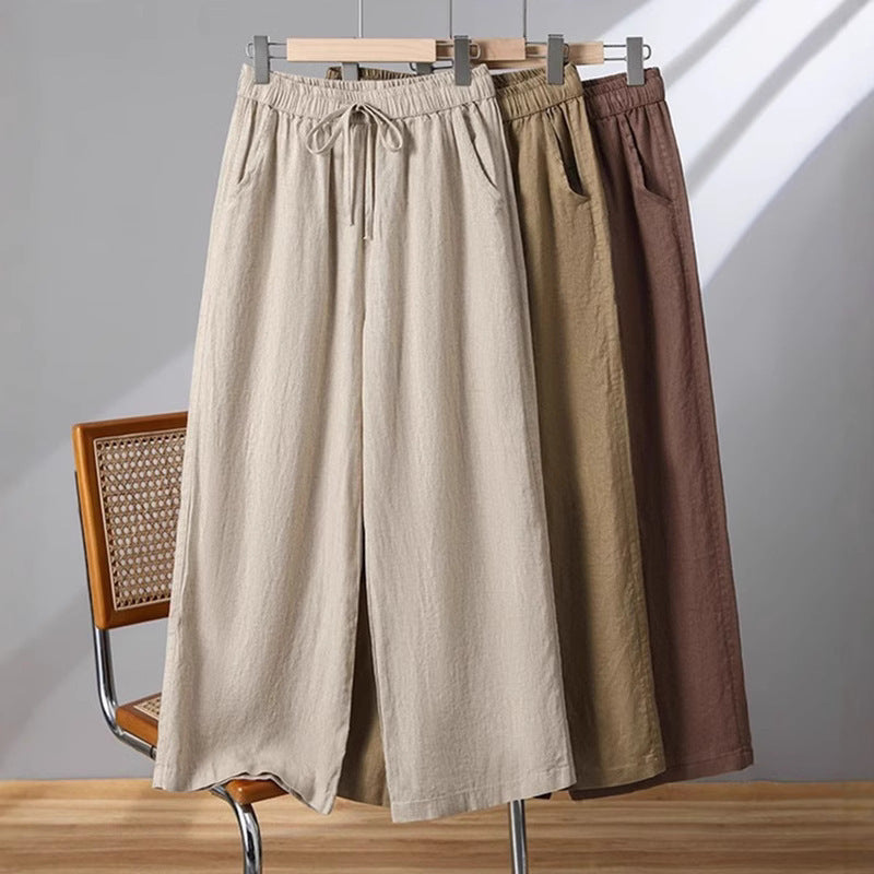 Women’s Lightweight Drawstring Straight Casual Trousers for Everyday Comfort