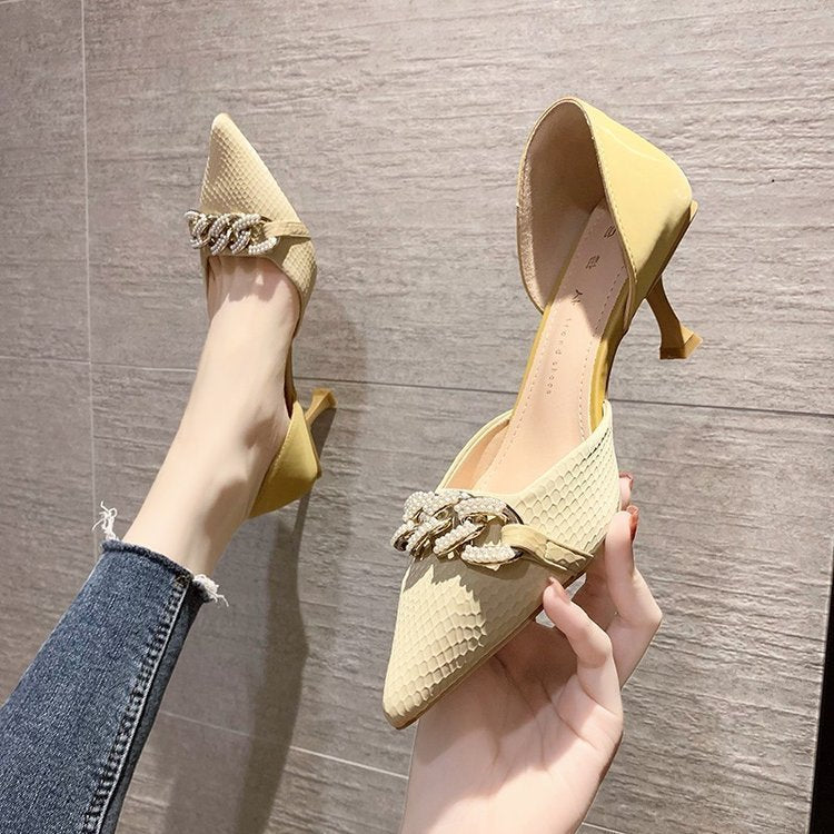 Women's Dorsay Pumps with Pointed Toe and Low Kitten Heel