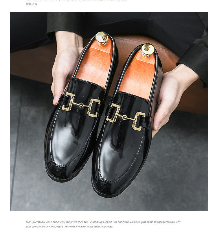 Men’s Glossy Black Leather Loafers for Effortless Classic Style