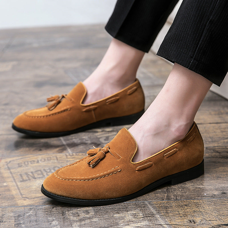 Men’s British Style Leather Tassel Loafers for Casual Elegance