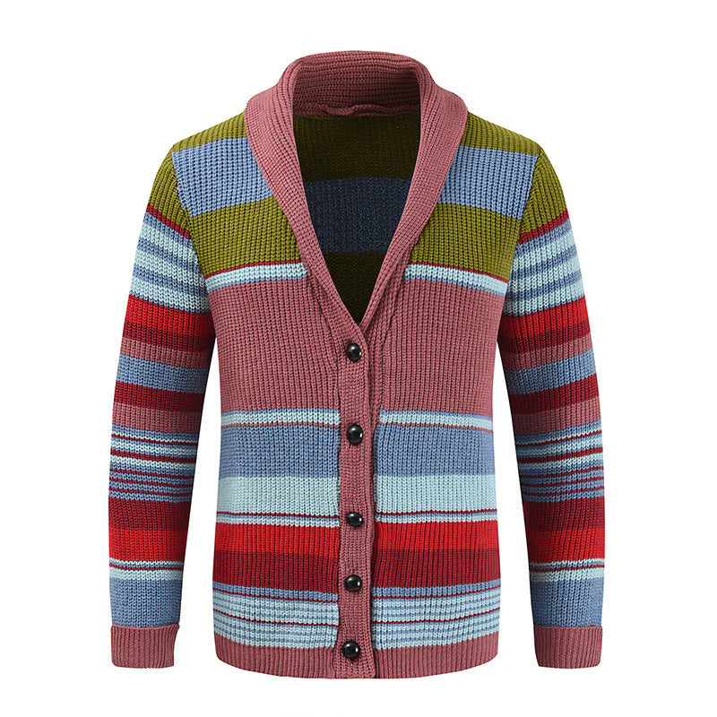 Men's Striped Cotton Cardigan for Effortless Comfort and Modern Style