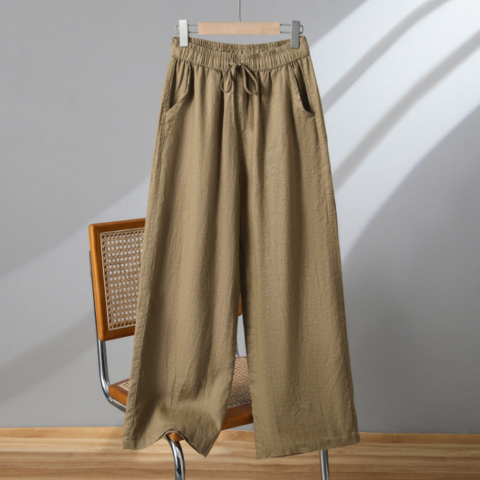 Women’s Lightweight Drawstring Straight Casual Trousers for Everyday Comfort