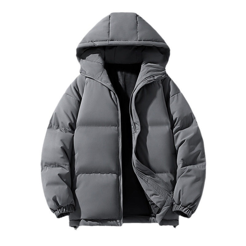 Men's Cozy Winter Hooded Cotton Jacket for Warmth and Comfort