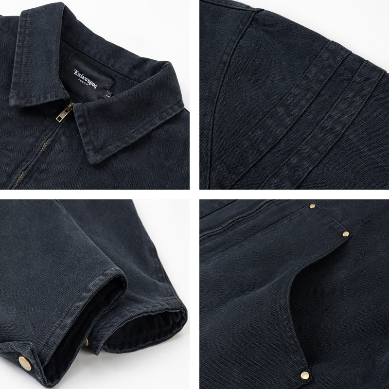 Mens Barnwind Heavy Canvas Cleanfit Washed Distressed Workwear Jacket