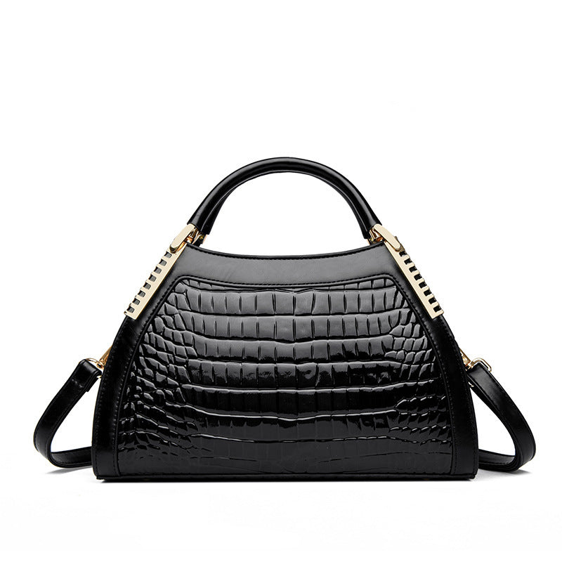 Women's Large-capacity Retro Handbag | Glossy Luxury Bag