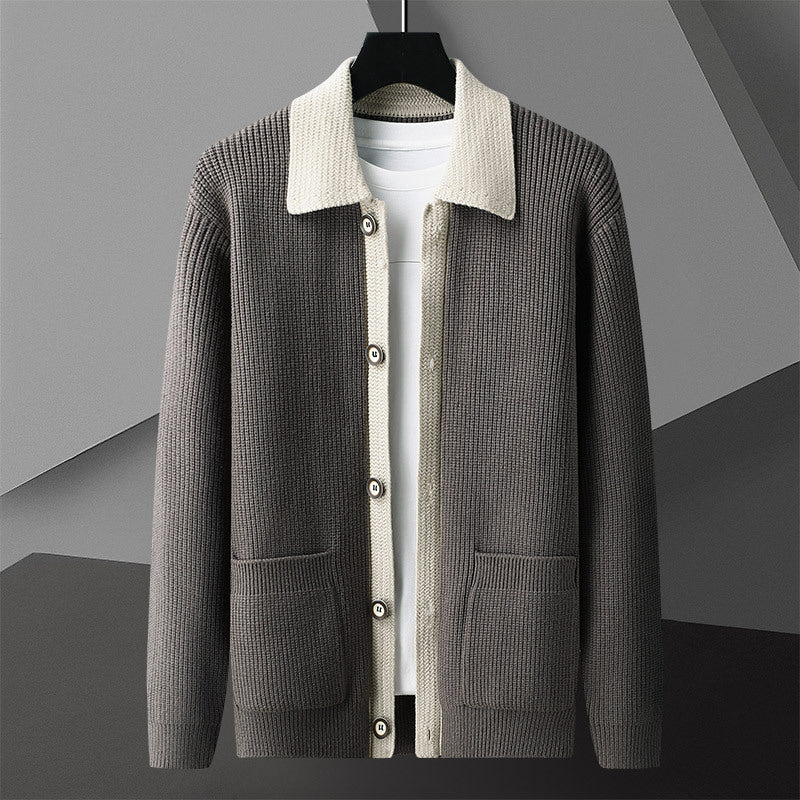 Men's Woven Sweater Coat for Timeless Comfort and Classic Old Money Style