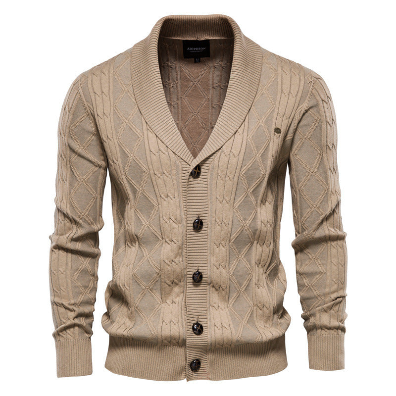 Men's Cotton V-Neck Cardigan for Classic Comfort and Everyday Style