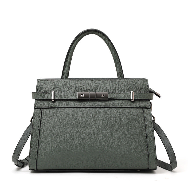 Women's Luxury Handbag | Genuine Leather Clamshell Bag