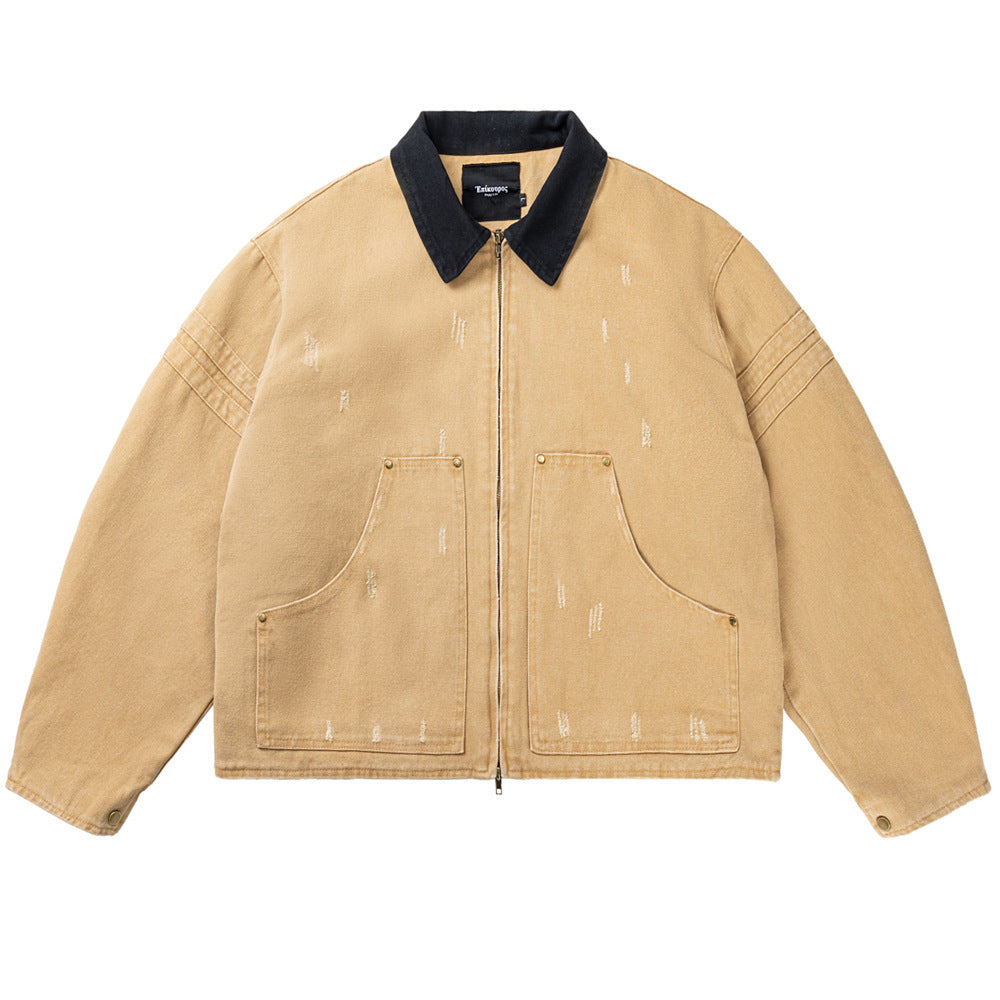 Mens Barnwind Heavy Canvas Cleanfit Washed Distressed Workwear Jacket