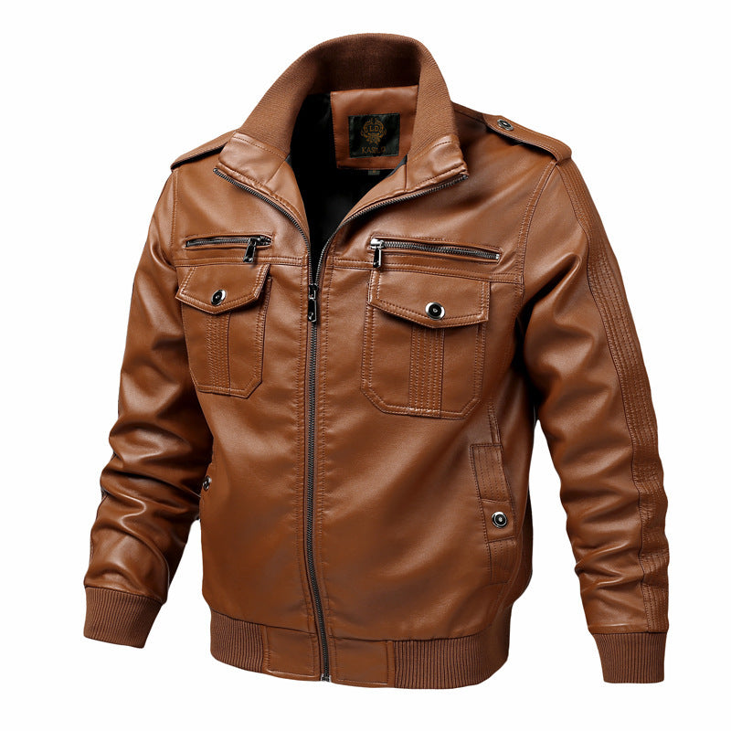 Men's Gooseberry Vintage leather jacket | Retro Biker Style with Pockets and Zipper