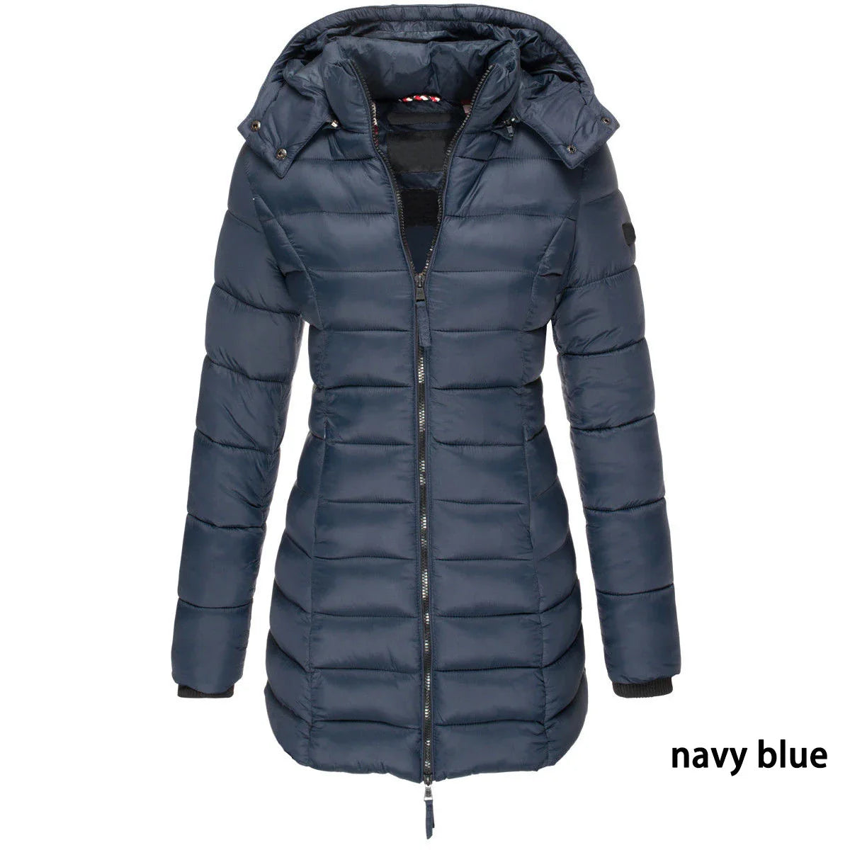 Womens Padded  Zipper Jacket | Hooded Cotton Long Sleeve Parka Coat