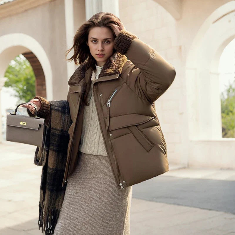 Womens Trendy Cotton Padded Coats | Loose Cropped Puffer Jackets