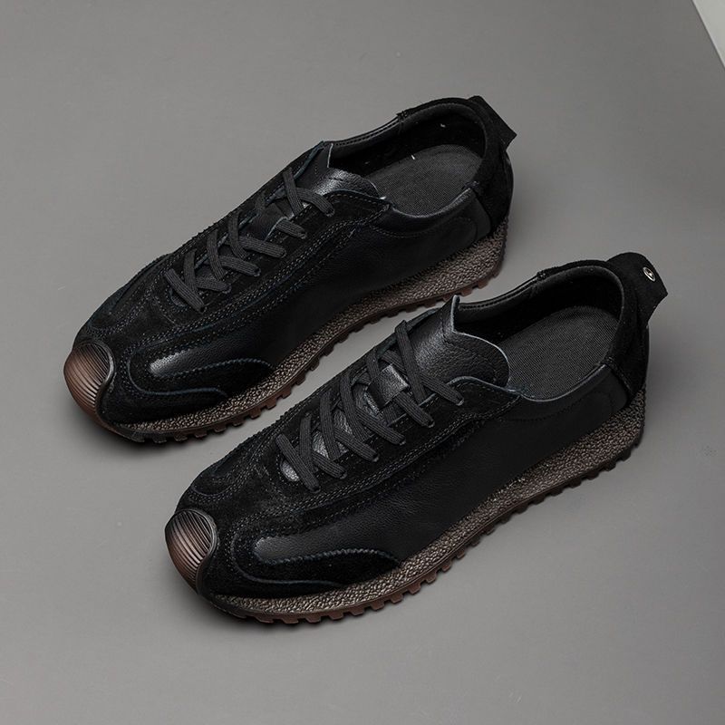 Mens Comfortable Leather Sneakers | Retro Sports Casual Shoes