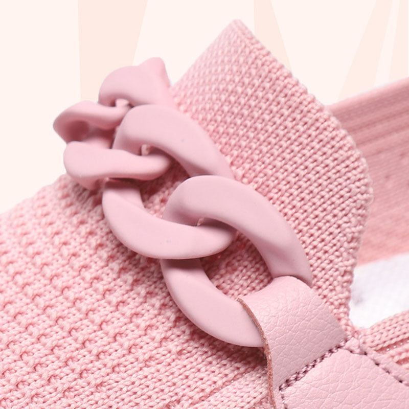 Womens Chain Slip On Flats | Round Toe Comfortable Shoes